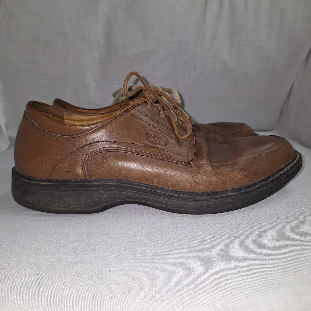 Dr. Comfort Classic 8420 Men's Chestnut Brown Leather Lace Up Dress Shoes 10.5 M